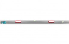 Правило 2м прямоугольное с уровнем и ручками 10726-20