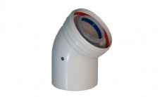 Колено коакс. дымохода 60/100 СК-Р 45° промежуточное