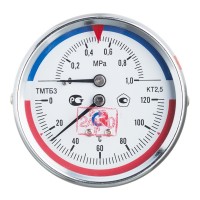 Термоманометр ТМТБ-31P Dy 80  с задним подключением 1/2", 10 бар 0-120*
