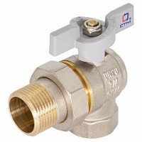 Кран шаровый STM с накид.гайкой угловой 1/2" (бабочка)