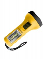 Фонарь ручной KOS119B 1xR6(АА) 1св/д 0,5W+1W,25lm/40lm,25м,ABS,жёлтый,ремешок,IP42 Космос