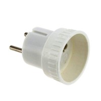 Вилка-переходник 6А белая TOKER