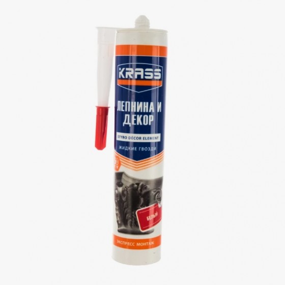 Клей KRASS жидкие гвозди Лепнина и декор бел 250мл.