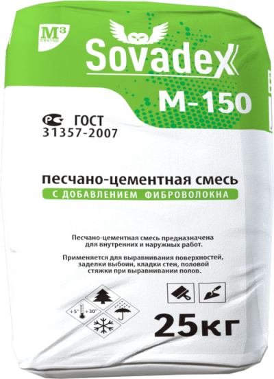 Цементно-песчаная смесь М150 Совадекс (25кг) (64шт. в под.)
