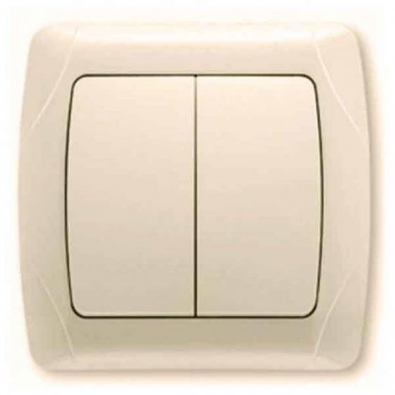 Выключатель 2 кл. СУ (кремовый) 10A 250V Carmen