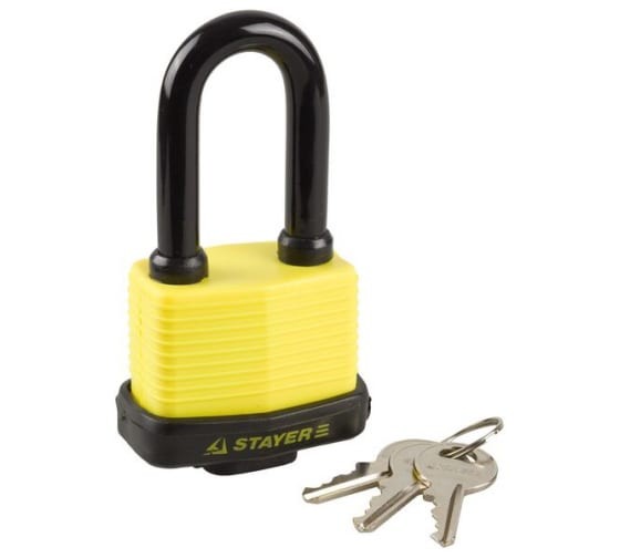 Замок навесной 50мм STAYER всепогодный удлин дужка 37141-40