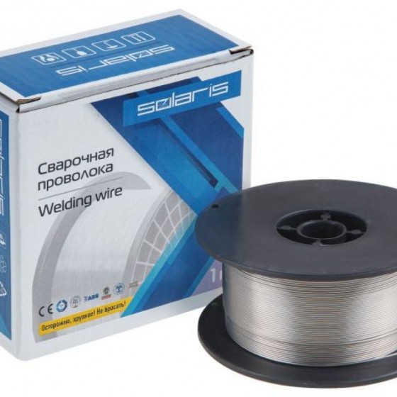 Проволока сварочная FLUX E71T-GS ф1мм (сварка без газа) (катушка 1кг) SOLARIS WM-E71TGS-10010