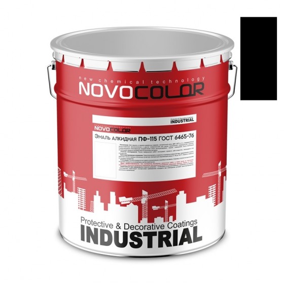 Эмаль ПФ-115 черная 20кг. INDUSTRIAL ГОСТ