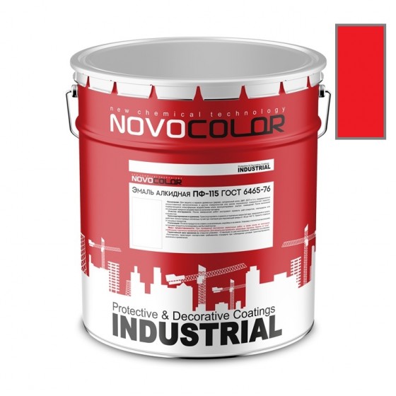 Эмаль ПФ-115 красная 20кг. INDUSTRIAL ГОСТ