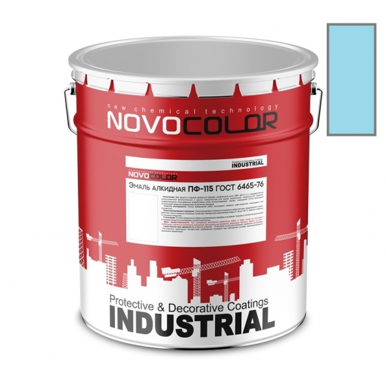 Эмаль ПФ-115 голубая 20кг. INDUSTRIAL ГОСТ