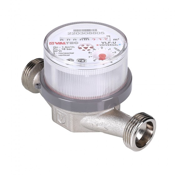 Счетчик воды VALTEC VLF-15U-L.80 Ду-15 универс. без монт. компл.