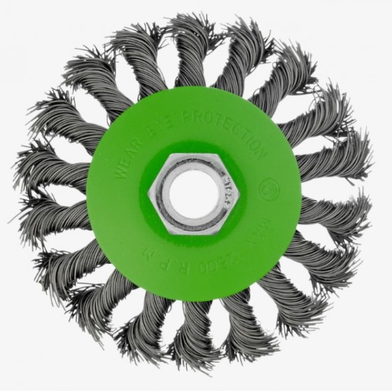 Щетка для УШМ 100мм (тарелка) круч. проволка 746097