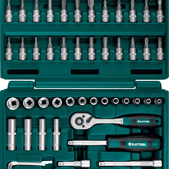 Набор инструментов 57 предм X-Drive (1/4") KRAFTOOL 27885-Н57