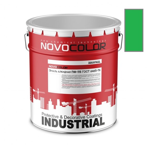 Эмаль ПФ-115 зеленая 20кг. INDUSTRIAL ГОСТ