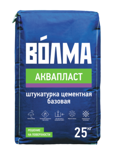 Волма-Аквапласт цементная штукатурка (сухая смесь) (25кг) (56шт. в под.)