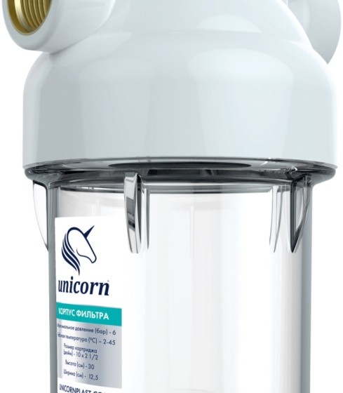Фильтр магистральный UNICORN прозр 5" 1/2" (1 колба)